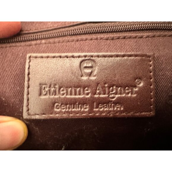 Etienne Aigner Small Crossbody Handbag Leather Brown Messenger Multi Pockets 90s - Picture 4 of 16